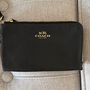Coach Black Leather Wristlet